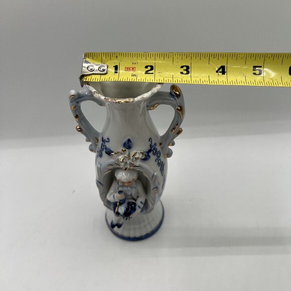 Vintage 1960s Norleans 2 Victorian Style Porcelain Figurine Vases Made In Japan - Picture 11 of 15